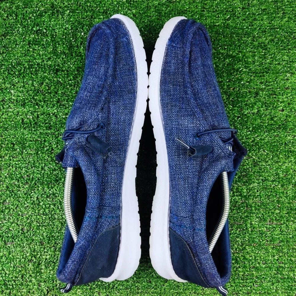 Nautica Loafers Mens 13 Blue Rushford Boat Shoes Textile Slip On Casual Comfort